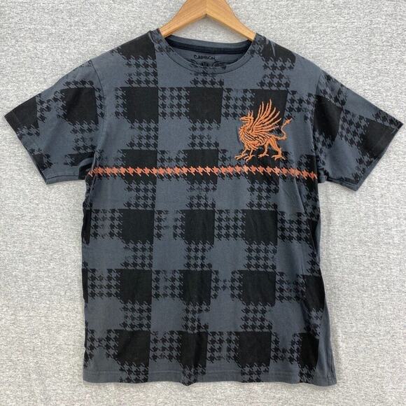 Carbon Tshirt Mens Medium Griffin Embroidered Mythological Y2K Tee Short Sleeve - Picture 1 of 7